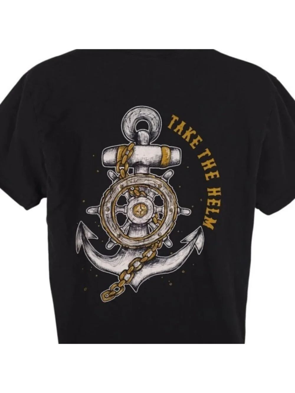 Take The Helm T Shirt Mens Size Large Black Relentless Betrayal Nautical Anchor